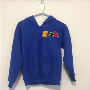 Children’s Geek Zip Up Hoodie Sweatshirt Sz M